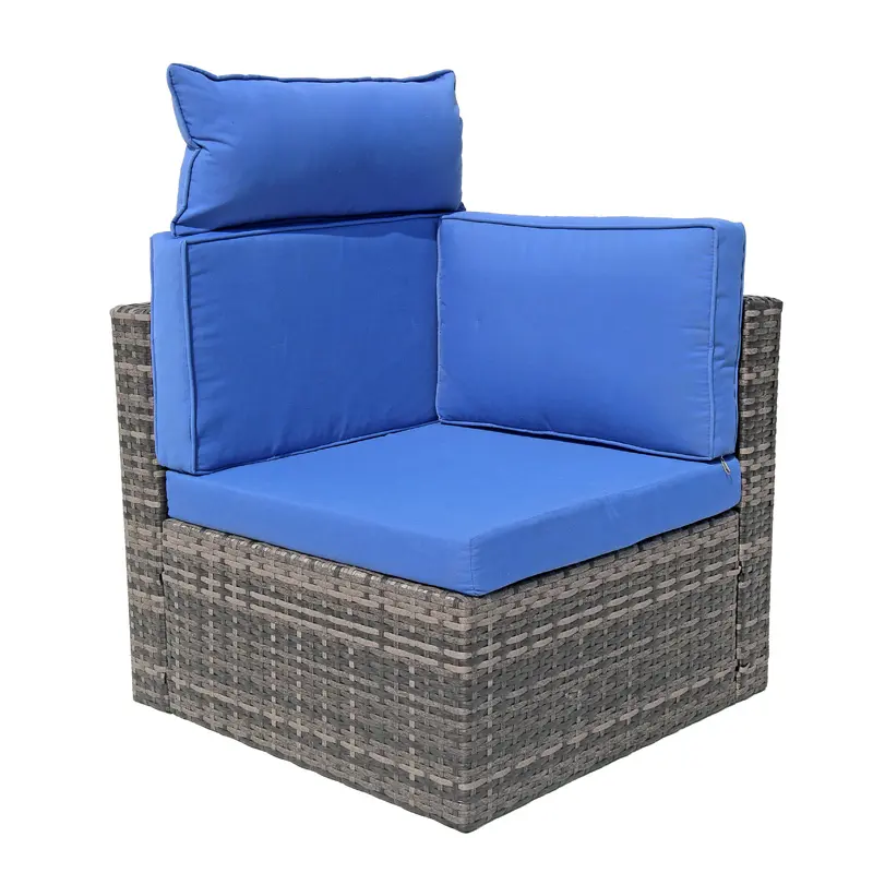 Luxury outdoor rattan furniture patio sofa set with storage box garden corner sofa