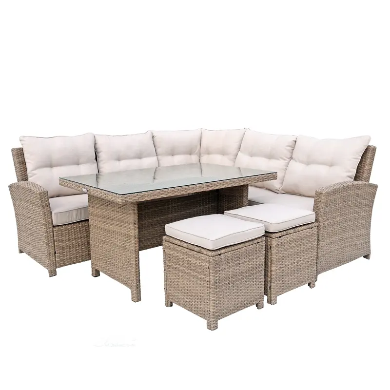 Iron rattan 5-piece sofa set,outdoor garden furniture