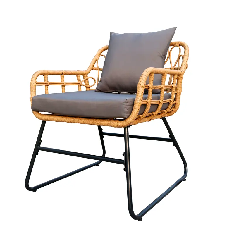 Four-piece set, black leg tubes,outdoor garden furniture