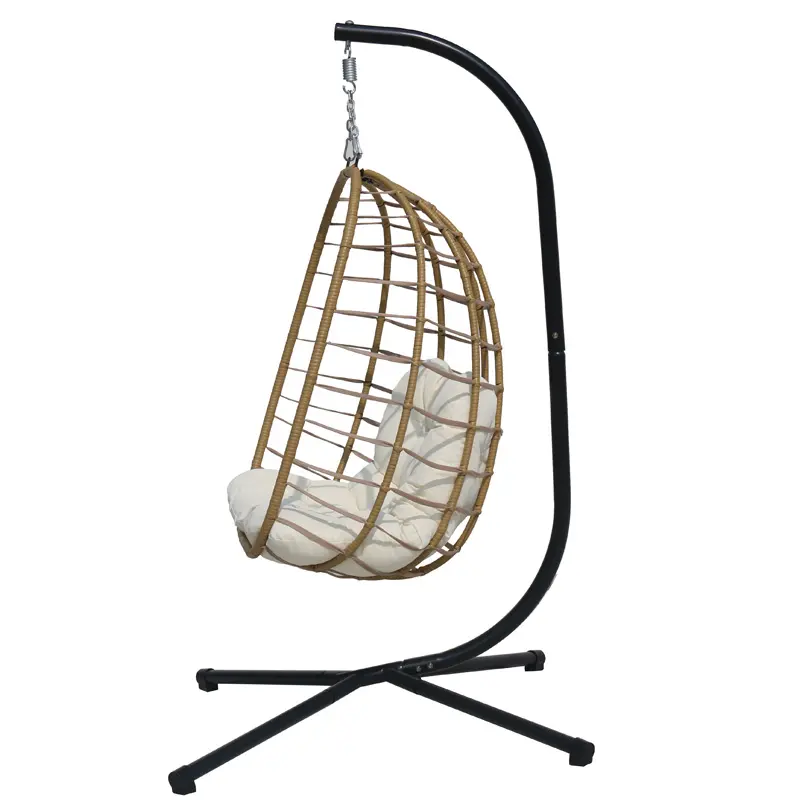 European Wicker Patio Garden Furniture Outdoor Rattan Egg Hanging Basket Chairs