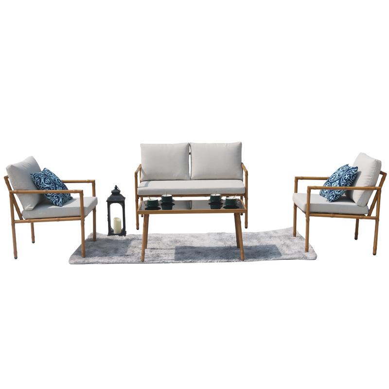 Outdoor a set of four painted iron sets